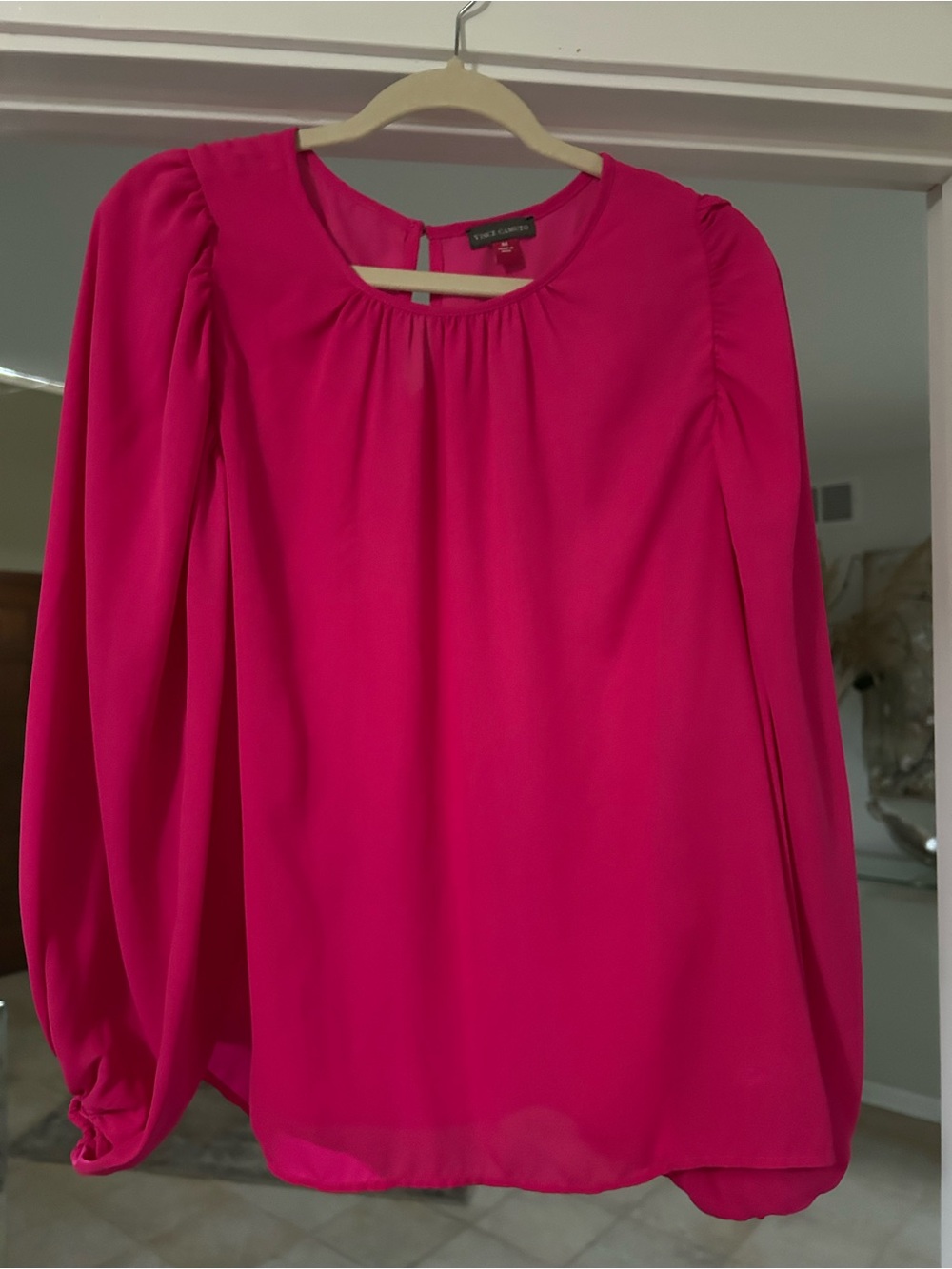 Vince Camuto Hot Pink Puff-Sleeve Blouse
